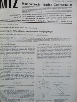 Motortechnische Zeitschrift Jahrgang Buch 1970