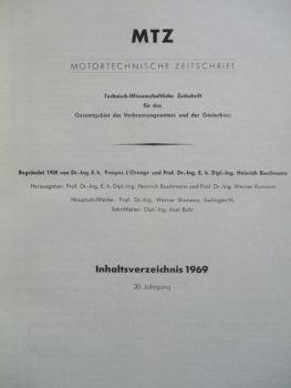 Motortechnische Zeitschrift Jahrgang Buch 1969 Gesamtgebiet des Verbrennungsmotors und der Gasturbine