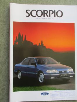 Ford Scorpio 2.0l 2.4l V6 2.9l V6 +Ghia +4x4 Katalog Modelljahr 1993