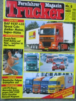 Trucker Fernfahrer Magazin 8/1997 Volvo FL618 Turbocharger,DAF FT95 430XF vs. Iveco 440 E42 vs. Actros 1843