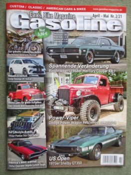 Gasoline Car & Bike Magazin 2/2021 70er Shelby GT350,69er Impala Custom Coupe,Dodge Durango SRT Hellcat,68er Mercury Cougar XR-7