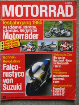 Motorrad 25/1985 BMW R80 vs.R65,Suzuki Falcorustyco,Kawasaki LSL600 High Heeler, Vespa PX200 Traveller,Kawasaki GP  900R