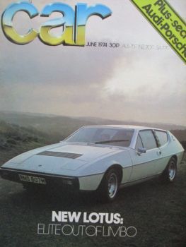 car 6/1974 Lotus Elite,Alfetta GT, Granada Ghia vs. Opel Commodore GS vs. Audi 100GL,Jensen Healye vs. Ginetta G21S