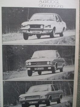 car 6/1974 Lotus Elite,Alfetta GT, Granada Ghia vs. Opel Commodore GS vs. Audi 100GL,Jensen Healye vs. Ginetta G21S