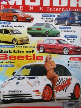 Motor Scene International 4/1999 Fiat Cinquecento,CRX,Derby,E36 Coupé Rieger Tuning,Foliatec New Beetle,M3 E36,Astra F,