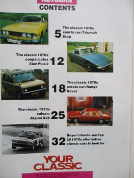 Autocar Your Classic Roadtests from 70sTriumph Stag,Lotus Elan Plus 2,Range Rover, Jaguar XJ6,
