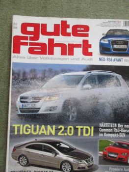 gute fahrt 2/2008 Tiguan 2.0TDI Härtetest,Q7 4.2TDI quattro,Cross Touran TSI,911 turbo Cabrio Typ997,A3 Cabrio,A3 1.4T