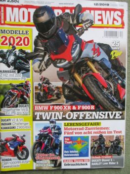 Motorrad News 12/2019 BMW F900XR F900R,Honda Africa Twin CRF 1100L,Triumph Street Triple RS,