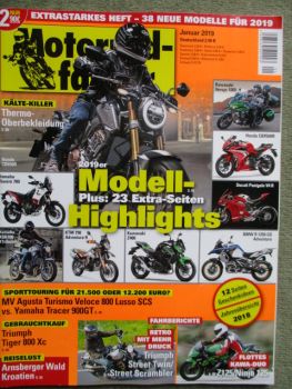 Motorradfahrer 1/2019 Kawasaki Z125 Ninja 125,Triumph Street Twin s. Street Scrambler,MV Agusta Turismo Veloce 800 Lusso SCS