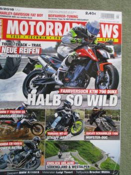 Motorrad News 5/2018 KTM 790 Duke,BMW F750 850GS,Ducati Multistrada 1260S,Scrambler 1100,Yamaha MT-07,