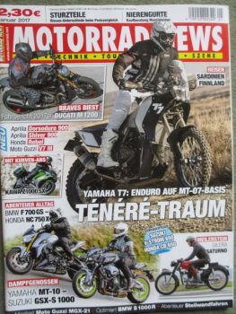 Motorrad News 1/2017 Ducati Monster 1200,Kawasaki Z1000SX,Suzuki GSX-S1000 vs. Yamaha MT-10,