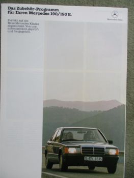 Mercedes Benz 190/E Zubehör Programm Prospekt April 1983