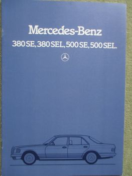 Mercedes Benz 380SE 380SEL 500SE 500SEL W126 Januar 1985 Prospekt