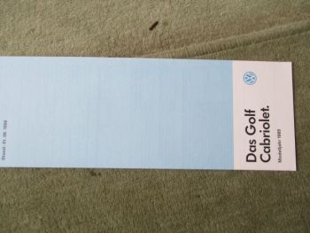 VW Golf Typ17 Cabriolet +Quartett Modelljahr 1989