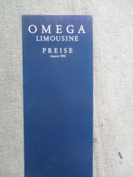 Opel Omega A Limousine August 1991 GL CD +Diamant +Sportive +Omega 3000