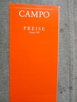 Opel Campo +Sportscab +Mannschaftskabine 4x2 4x4 Benzin Diesel August 1991