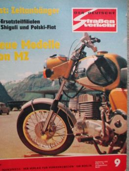 Der Deutsche Straßenverkehr 9/1972 Test Zeltanhänger,Wartburg 353,MZ 1973