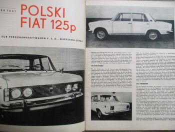 Der Deutsche Straßenverkehr 1/1971 Test Polski Fiat 125p,