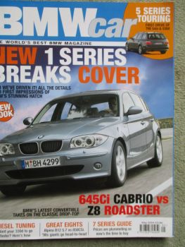 BMW car 5/2004 645Ci Cabrio E64 vs. Z8 Roadster E52,535i and 530d E61 Touring,E87,850CSI E31 vs. Alpina B12 5.7