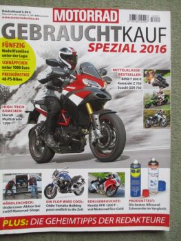 Motorrad Gebrauchtkauf Spezial 2016 Ducati Multistada 1200,BMW F800R,Kawasaki Z750,Suzuki GSR 750,