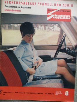 Der Deutsche Straßenverkehr 8/1968 Saporoshez mit Anhänger,Wartburg 353,MZ Vertragswerkstätten