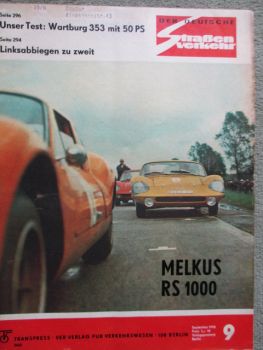 Der Deutsche Straßenverkehr 9/1970 Wartburg 353 mit 50ps, Melkus RS 1000