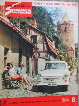 Der Deutsche Straßenverkehr 8/1965 Test Skoda 1000MB,