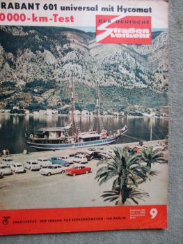Der Deutsche Straßenverkehr 9/1966 Trabant 601 universal mit Hycomat im Dauertest