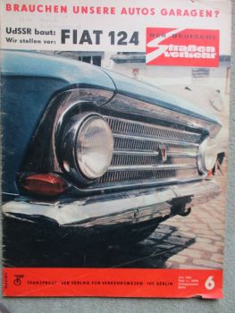 Der Deutsche Straßenverkehr 6/1966 Fiat 124,Skoda 1000 MBX,