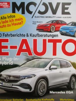 auto motor & sport Moove 2/2021 Mercedes EQA,Audi A3 40TFSI,e-tron GT,Ioniq 5, Nieo EC6,VW ID.5