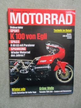 Motorrad 26/1987 BMW R80 GS,Bakker-Honda QCS,Honda CBR 600 F und 1000F,Yamaha TDR250