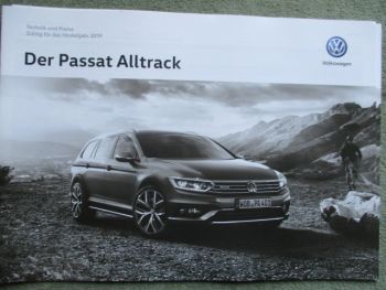 VW Passat Alltrack Preisliste Modelljahr 2019