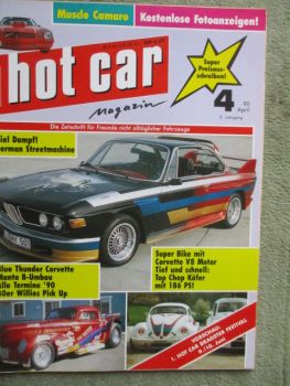 hot car 4/1990 BMW 3.0CS E9 Coupé,Camaro, Typ4 Käfer 18,Chrysler New Yorker,Manta B,Corvette