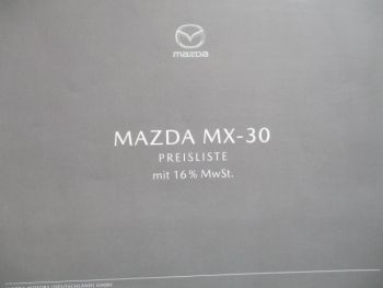 Mazda MX-30 Preisliste 1.Juli 2020