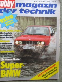 hobby magazin der technik 24/1982 BMW 3er Reihe E30,Opel Rekord E,