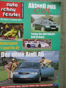 auto schau fenster 5/1997 neue Audi A6 (4B),Octavia, Saab 900 Taladega, Alfa Romeo GTV,Chrysler Cherokee