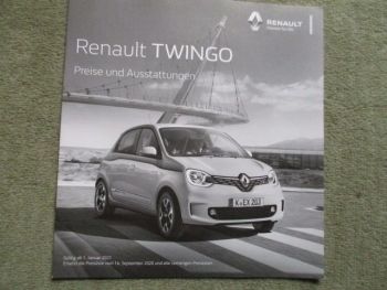 Renault Twingo SCe 65 Preisliste Januar 2021