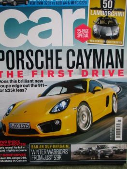 car 3/2013 Porsche Cayman,Rolls-Royce Cullinan,Ford Kuga,Audi R8 V10 plus,Caterham R600,Mustang GT500 vs. Camaro ZL1