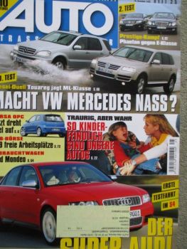 Auto Straßenverkehr 25/2002 Peugeot partner 75, Opel Corsa C 1.2,Kia Sorento 2.5CRDi, VW Phaeton V6 vs. E320,Touareg V10