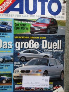 Auto Straßenverkehr 18/2000 Opel Corsa C 1.2,Skoda Octavia,Ford Ka Futura 1.3,BMW 520i E39,Toyota Previa 2.4 vs. Ford Galaxy 2.3 16V