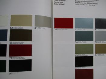 Opel Rekord E +Caravan LS GL GLS CD +Lieferwagen Farben und Polster Juli 1985