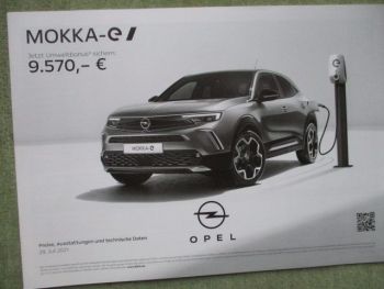 Opel Mokka-e Preisliste Modelljahr 2022+Edition +GS Line Ultimate