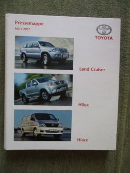 Toyota Land Cruiser J12 +Hilux N25 +Hiace Pressebox März 2007+Cd +Fotoheft