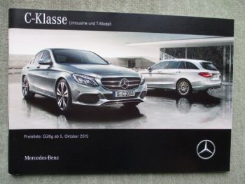 Mercedes Benz C-Klasse Limousine T-Modell W205 C180d 200d 220d 250d 300h C160-C63S Oktober 2015
