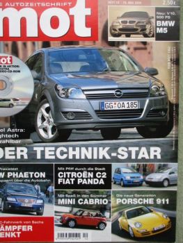 mot die Autozeitschrift 12/2004 Opel Astra H,C2 vs. Fiat Panda,VW Phaeton V10TDI,Lotus Elise 111R,300C 5.7 Hemi,M5 E60