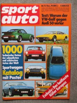 sport auto 12/1974 Alfetta vs. BMW 520i E12,Toyota Celica vs. Opel Ascona,VG: Golf 70PS LS vs. Audi 50GL vs. R5 LS