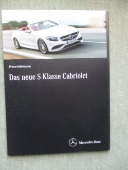 Mercedes Benz S-Klasse Cabriolet C217 Pressemappe S63 4Matic+Fotos +Stick September 2015