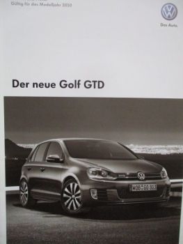 VW Golf VI GTD Preisliste Modelljahr 2010