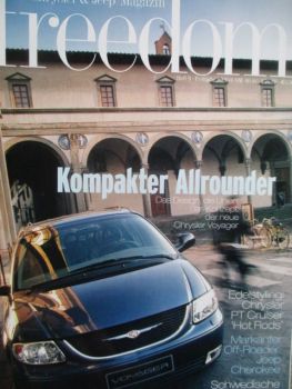 Chrysler & Jeep Magazin freedom Frühjahr 2001 Voyager,PT Cruiser,Jeep Cherokee