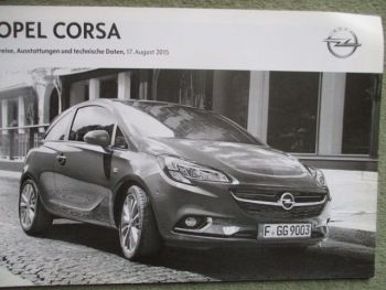 Opel Corsa E +Edition +Color Edition 3-türig 5-türig 17.August 2015